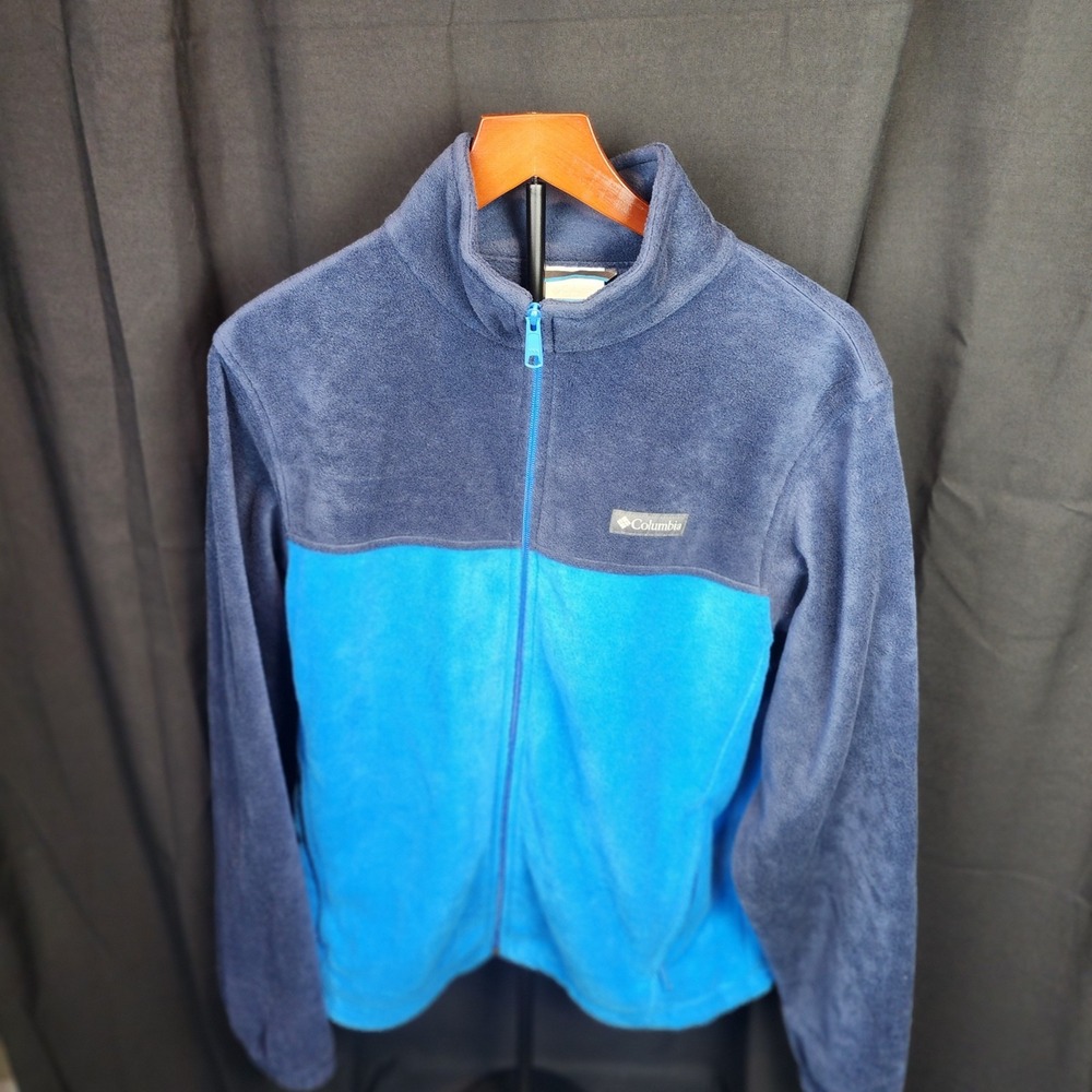Columbia Mens Blue‎ Full Zip Fleece Jacket Size M Soft